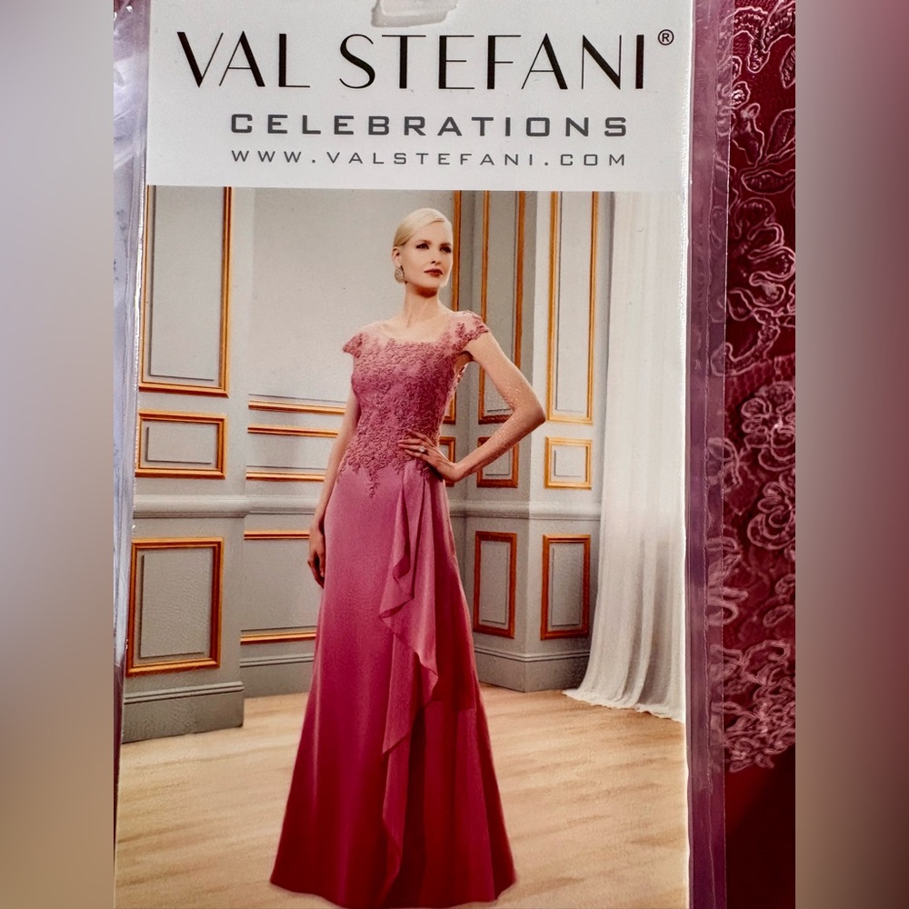 Val Stefani Rose Lace Maxi Dress